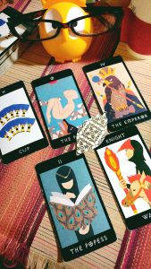 タロット:カップ7、ワンド3、ペンタA、カップ2
